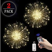Stück Feuerwerk-Lichterketten, Starburst-Lichter, 120 LEDs, Kupferdraht, Feuerwerk-Lichterketten mit Fernbedienung, 8 Modi, wasserdicht, für Haus und von SOEKAVIA