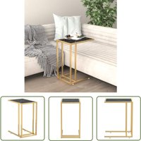 Soekavia - The Living Store Computer-Beistelltisch Schwarz Marmor 50x35x65 cm Hartglas - Kommode - Nachttisch - Couchtisch - Beistelltisch von SOEKAVIA