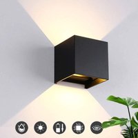 Soekavia - led Wandleuchte Innen Außen 12W Moderne Aluminium Leuchten mit Einstellbarem Abstrahlwinkel Warmweiß Wandlampe Wasserdicht Wandleuchte von SOEKAVIA
