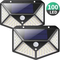 Solarleuchte Aussen 100 led 2200mAh Wasserdicht Außenbeleuchtung 270° Solarleuchte Bewegungsmelder 180° Solarstrahler Solar Wandleuchte für Garten von SOEKAVIA