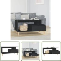 The Living Store Couchtisch Schwarz 90x49x45 cm Holzwerkstoff - Couchtisch - Wohnzimmerschreibtisch - Sidetable - Holzmöbel - Schwarz von SOEKAVIA