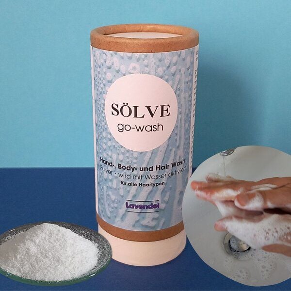 SÖLVE go-wash Hand-, Body- und Hair Wash Pulver Duft Lavendel von SÖLVE