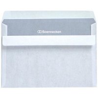 Briefumschlag DIN C6 162 x 114 mm (B x H) ohne Fenster 75g/m² mit Selbstklebung Papier weiß 25 St./Pack. von SOENNECKEN