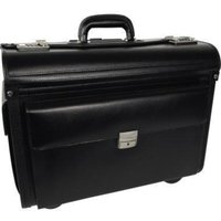 Pilotenkoffer Leipzig 5174 Leder mit rollen schwarz - Soennecken von SOENNECKEN
