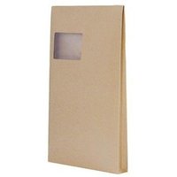 Faltentasche din C4 229 x 324 mm (b x h) mit Fenster 130g/m² mit Haftklebung Papier natronbraun 25 St./Pack. von SOENNECKEN