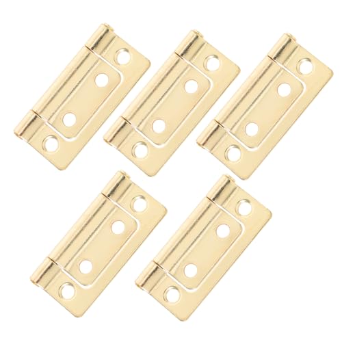 5 Stück Vintage Goldene Scharniere Bifold Türbeschläge für Möbel Schränke Diy Projekte Langlebig Geräuschlos Einfache Installation von SOESFOUFU