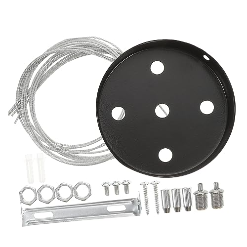 SOESFOUFU 1 Set Deckenmontageplatte Für Pendelleuchten Schwarze Kabelleiste Ø 1 Meter Zubehör Für Kronleuchter Und Deckenleuchten Einfach Zu Installieren Ideal Für Wohnzimmer Und von SOESFOUFU