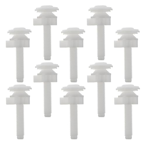 SOESFOUFU 12 Stück Teiliges Wc sitz Befestigungsschrauben aus Kunststoff mit Muttern und Unterlegscheiben Robustes Toilet Seat Fitting Kit Einfache Montage Kompatibel mit Verschiedenen von SOESFOUFU