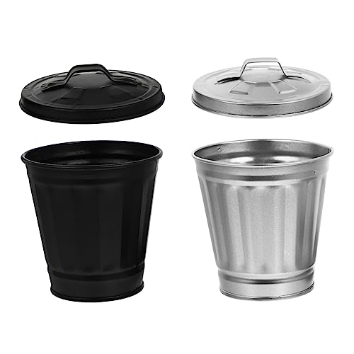 SOESFOUFU Tragbarer Mini-mülleimer 2 Stück Eisenmaterial Mülleimer Vorratsglas Dekorativer Blumentopf Für Zuhause von SOESFOUFU