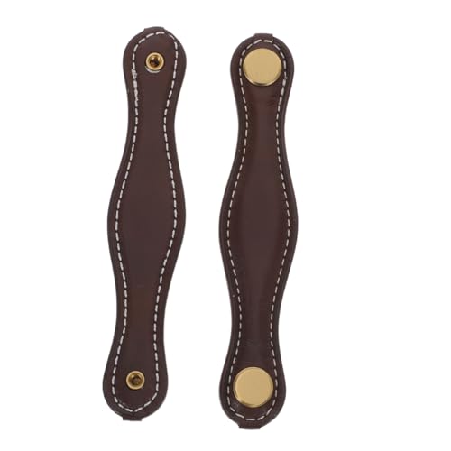 SOESFOUFU 2 Stück Ersatzgriffe für Möbel aus Robustem PU Leder Moderne und Vintage Schubladengriffe Ergonomisch Geformt Vielseitig für Kommode Kleiderschrank und Küchenschrank von SOESFOUFU