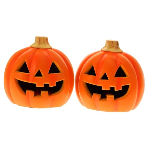 SOESFOUFU 2 Stück Halloween Kürbis Lampe LED Beleuchtet Halloween Party Deko Gartenbeleuchtung Lebendige Kürbisdekoration für Outdoor Festliche Stimmung von SOESFOUFU