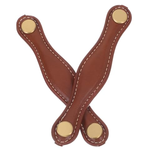 SOESFOUFU 2 Stück PU Türgriffe Vintage Look Quadratische Schubladenknöpfe aus Kunstleder Dekorative Möbelgriffe für Küchen und Kleiderschrank Geeignet für Schrank Kommode Truhe von SOESFOUFU