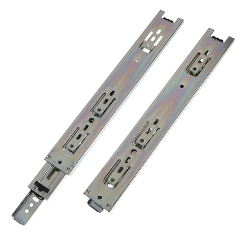 SOESFOUFU 2 Stück Schubladenführungen Seitenmontage aus Kaltgewalztem Stahl Geräuschlose Doppel Rostgeschützte Metallschienen für Aktenschränke und Aufbewahrungsboxen von SOESFOUFU