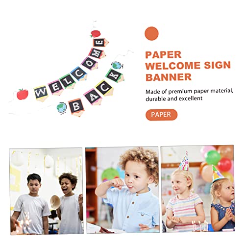 SOESFOUFU 2 Stück Willkommen Zurück Banner Teiliges Hängende Papierdekoration für Schulanfang Klassenzimmer Back To School Welcome Banner mit Innen und Außenbereich Geeignet SOESFOUFU 2 Stück Willkommen Zurück Banner Teiliges Hängende Papierdekoration für Schulanfang Klassenzimmer Back To School Welcome Banner mit Innen und Außenbereich Geeignet von SOESFOUFU