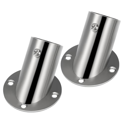 SOESFOUFU 2pcs Flansch Stange Montieren Slanted Closet Pole Edelstahl Bevel Abgewinkelt Flansch Basis von SOESFOUFU