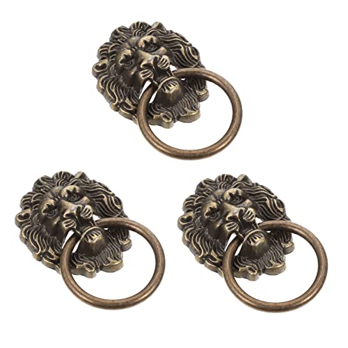SOESFOUFU 3 Stück Löwenkopf Möbelgriff Vintage Schubladenring Antike Türgriffe für Kommode und Schrank Installieren Robust und SOESFOUFU 3 Stück Löwenkopf Möbelgriff Vintage Schubladenring Antike Türgriffe für Kommode und Schrank Installieren Robust und von SOESFOUFU