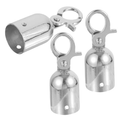 SOESFOUFU 3 Stück Seilendkappe mit Haken Endstopper für Absperrseile Robustes Jute Samtmaterial Einfache Montage Stilvolles Design für Absperrpfosten und Begrenzungen von SOESFOUFU