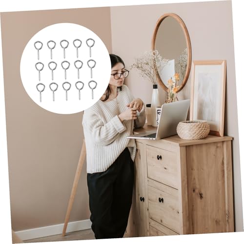 SOESFOUFU 30 Stück Teiliges DIY Schafs-augen-schrauben Set Nickelbeschichtet Langlebige Ösenhaken für Haushalt Handgefertigte Schraubösen zum Aufhängen von Bechern Handtüchern Pflanzen und SOESFOUFU 30 Stück Teiliges DIY Schafs-augen-schrauben Set Nickelbeschichtet Langlebige Ösenhaken für Haushalt Handgefertigte Schraubösen zum Aufhängen von Bechern Handtüchern Pflanzen und von SOESFOUFU