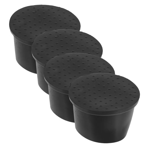 SOESFOUFU 4 Stck. Tisch rutschfeste Bodenmatte Quadratische Möbelfußpolster Rad Schutzpolster Für Möbel Selbstklebende Möbel Verhindern Das Herunterfallen Teesieb Rollenbecher Gummi Black von SOESFOUFU