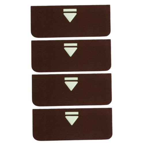 SOESFOUFU 4 Stück Leuchtende Treppenstufen Matten Selbstklebend Rutschfest Dicke Stufenpads mit Markierung für Innenbereich Geräuschdämmend Trittschutz für Haustiere und Vielverkehr von SOESFOUFU