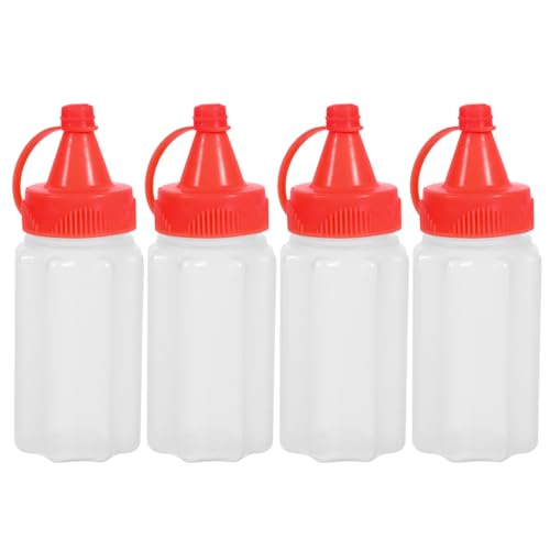 SOESFOUFU 4stücke Teiliges Mini Quetschflasche Für Ketchup Und Senf Praktische Wiederverwendbare Saucenflasche Für Salatdressings Outdoor-picknicks Und Camping Auslaufsicher Robustem von SOESFOUFU