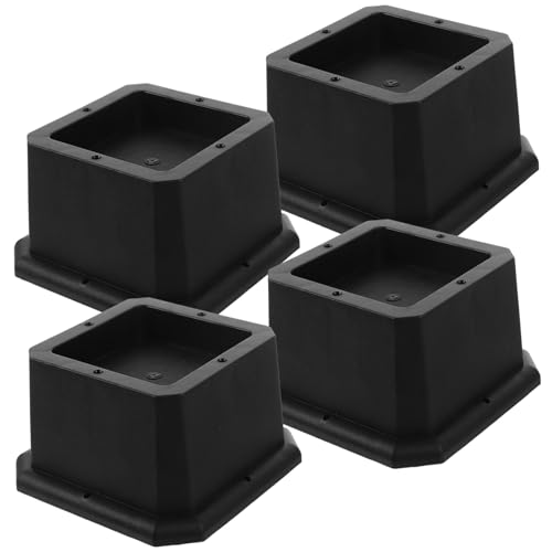 SOESFOUFU 4 Stück Teiliges Quadratische Stapelbare Gummifüße für Möbel Verstellbare Bettriser zur Erhöhung von Sofa Tisch und Stuhl rutschfeste Möbelfüße für Besseren Schutz und von SOESFOUFU