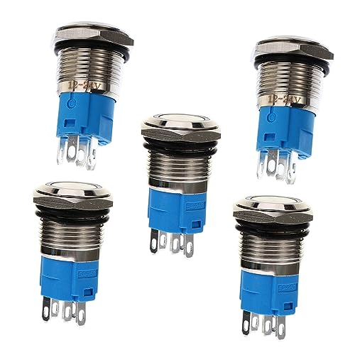 SOESFOUFU 5Stücke Momentary Switch Wasserdichter LED Selbstverriegelungsschalter für Feuchte Umgebungen für Anwendungen Beleuchtung von SOESFOUFU
