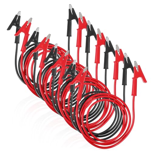SOESFOUFU 8 Stück Teiliges Krokodilklemmen Jumper Drähte für Multimeter Lange Testleitungen mit Clips Schwarz und Rot Zuverlässige Verbindung für Verschiedene Elektronische Geräte SOESFOUFU 8 Stück Teiliges Krokodilklemmen Jumper Drähte für Multimeter Lange Testleitungen mit Clips Schwarz und Rot Zuverlässige Verbindung für Verschiedene Elektronische Geräte von SOESFOUFU
