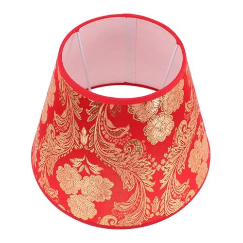 SOESFOUFU Bedruckter Floral aus Baumwolle Leinen Runder Ersatz-lampenschirm für Tischlampe Schlafzimmer Dekorativer Lampenbezug mit Kreativem Design und Einfacher Montage von SOESFOUFU