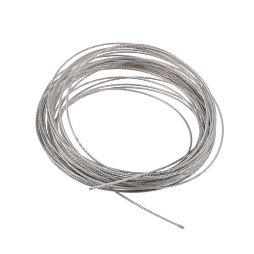 SOESFOUFU Edelstahl Drahtseil Rostfrei Stahlseil für Wäscheleine Draußen Geländerseil Strapazierfähig und Flexibel für Handlauf Aufhängung und Schwere Aufgaben von SOESFOUFU