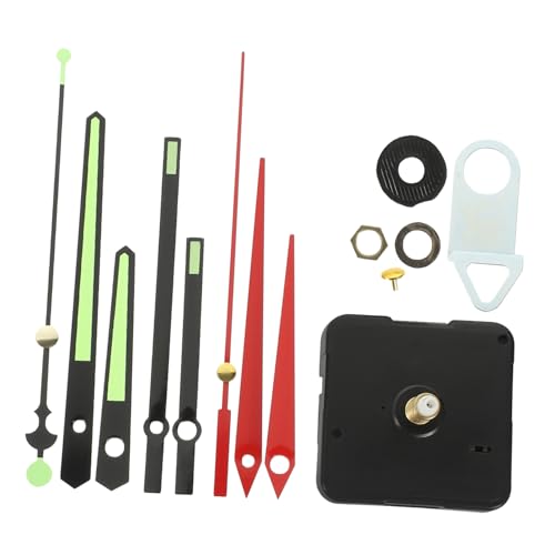 SOESFOUFU Glow The Dark Uhrzeigersatz mit Uhrwerk DIY Uhrmechanismus für Wanduhr Batteriebetrieben Leise für Reparatur und Bastelprojekte Langlebige Kunststoffmaterialien von SOESFOUFU