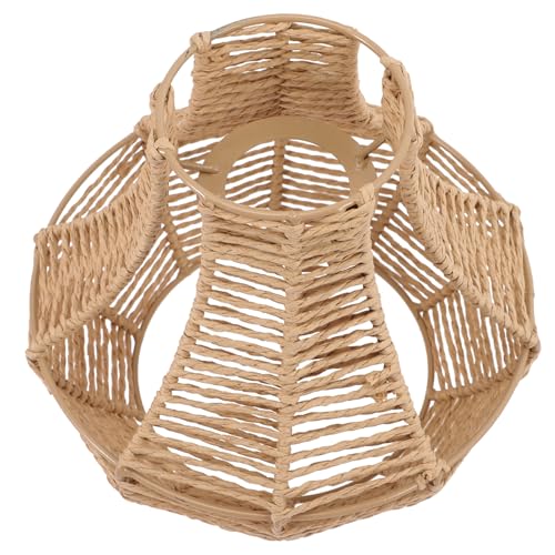 SOESFOUFU Imitat-rattan Lampenschirm Deckenlampe Gewebt Kreativ Einfach zu Montieren Wohn Esszimmer Dekoration Gelb von SOESFOUFU