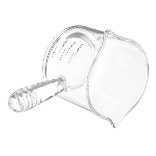 SOESFOUFU Espressotassen 2 Ausgüsse Messbecher 125ml Glas Home Office von SOESFOUFU