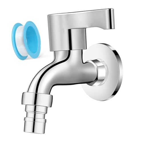 SOESFOUFU Massiver Waschmaschinen Wasserhahn aus Legierungskupfer Robust und Druckbeständig mit Glattem Bedienhebel für Präzise Wassersteuerung Einfache Wandmontage für Garten und von SOESFOUFU