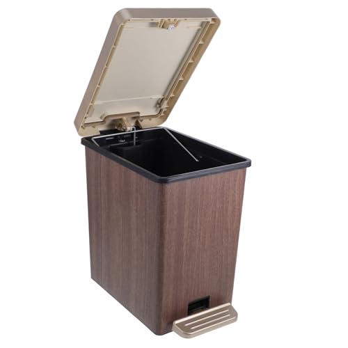 SOESFOUFU Badezimmer Mülleimer Mit Deckel Moderner Abfalleimer Holzoptik Schmaler Design-mülleimer Für Küche Schlafzimmer Und Badezimmer Geruchsdicht Und Elegant von SOESFOUFU