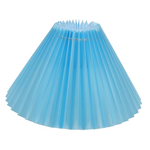 SOESFOUFU Plissee Lampenschirm aus Strapazierfähigem Stoff Dekorativer Lichtdiffusor Verdickte Tischlampen abdeckung Eleganter Lampenschirm für Tischleuchten Himmelblau von SOESFOUFU