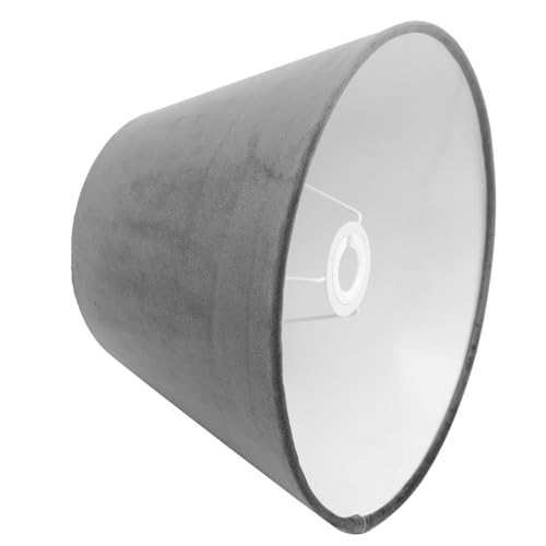 SOESFOUFU Moderner Lampenschirm aus Stoff für Tischlampen dekorativer Lampenschirm aus Samt E27/E14 30 cm Grau einfach zu installieren von SOESFOUFU