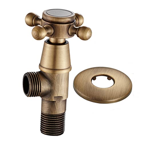 SOESFOUFU Vintage Eckventil aus Massivem Messing Robustes Absperrventil für Waschbecken und Toilette Hitzebeständig Einfache Installation Geeignet für Badezimmer und Küche SOESFOUFU Vintage Eckventil aus Massivem Messing Robustes Absperrventil für Waschbecken und Toilette Hitzebeständig Einfache Installation Geeignet für Badezimmer und Küche von SOESFOUFU