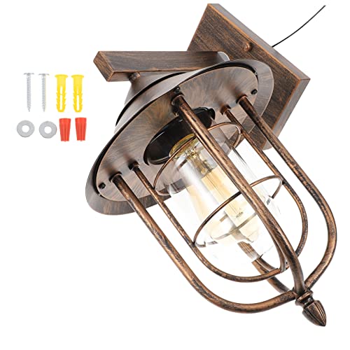 SOESFOUFU Vintage Wandleuchte Eisen Rustikale Wandlampe für Innen und Außen Dekorative Pendelleuchte mit Robustem Metallrahmen Geeignet für Bar Balkon Wohnzimmer Antike Kupferoptik SOESFOUFU Vintage Wandleuchte Eisen Rustikale Wandlampe für Innen und Außen Dekorative Pendelleuchte mit Robustem Metallrahmen Geeignet für Bar Balkon Wohnzimmer Antike Kupferoptik von SOESFOUFU