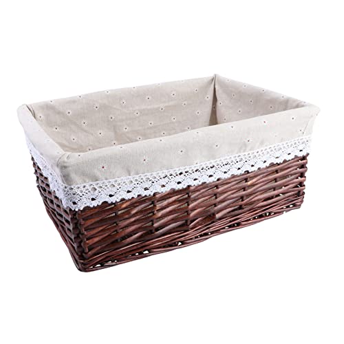 SOESFOUFU Wäschekorb Geflochtener Picknickkorb Aufbewahrungskörbe Für Gewebte Tischdekoration Zu Ostern Obstschale Aus Rattan Leerer Geschenkkorb Schminktisch Hölzern Obststand Kind von SOESFOUFU