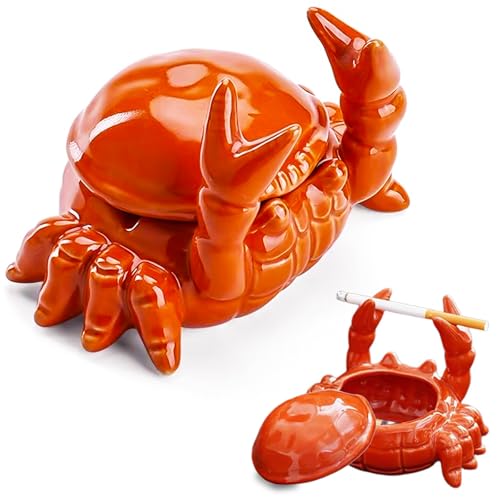 Aschenbecher mit Deckel, Krabben Aschenbecher, Aschenbecher Keramik, Aschenbecher Lustig, Aschenbecher für Draussen, Einfachheit Zigarren Aschenbecher Dekoration für Zuhause Büro -11.5 X 8 cm Aschenbecher mit Deckel, Krabben Aschenbecher, Aschenbecher Keramik, Aschenbecher Lustig, Aschenbecher für Draussen, Einfachheit Zigarren Aschenbecher Dekoration für Zuhause Büro -11.5 X 8 cm von SOETDERT