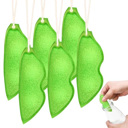 SOETDERT 6 Stück Beans Bottle Cleaning Sponge, Küchenschwämme in Erbsenform, Magic Beans Bottle Cleaner Sponge, Magic Beans Flaschenreiniger Schwamm für Glasflaschen von SOETDERT