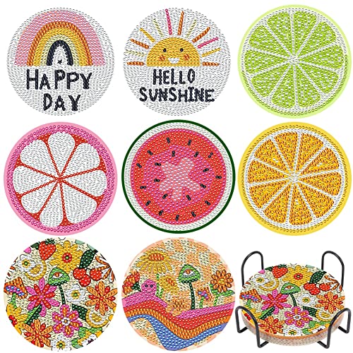 Diamond Painting Untersetzer, DIY Frucht Diamant Malerei Glasuntersetzer mit Halter, rutschfest Getränke Untersetzer, Rund Getränke Tassen Untersetzer Küchen Tassenuntersetzer Tisch Deko Diamond Painting Untersetzer, DIY Frucht Diamant Malerei Glasuntersetzer mit Halter, rutschfest Getränke Untersetzer, Rund Getränke Tassen Untersetzer Küchen Tassenuntersetzer Tisch Deko von SOEWIOU