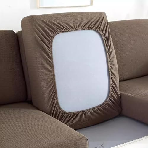 Elastische Sofabezüge wasserdicht rutschfest verschleißfest Kissenbezüge Ersatz Schutz for Möbel for Wohnzimmer (Farbe : Dunkelbraun, Größe : 65-85cm x 55-65cm) von SOFA SUPPLIES