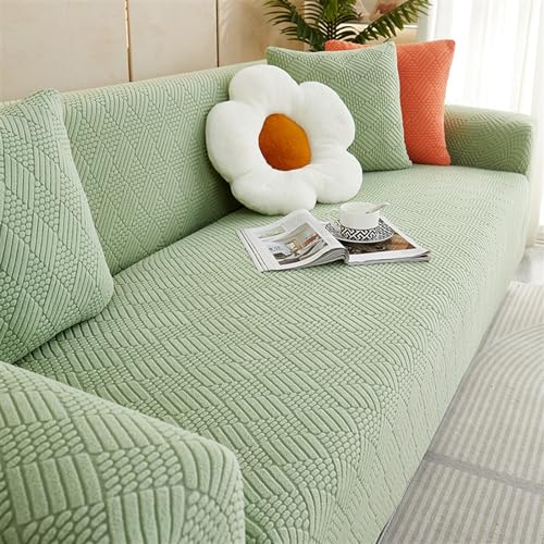 Elastischer Sofabezug gestrickter Stoff Weich und leicht zu reinigen All-Inclusive-Sofaschutz modern Anti-Rutsch Sofa-Spannbettlaken (Farbe : Hellgrün, Größe : 2-Sitzer) von SOFA SUPPLIES