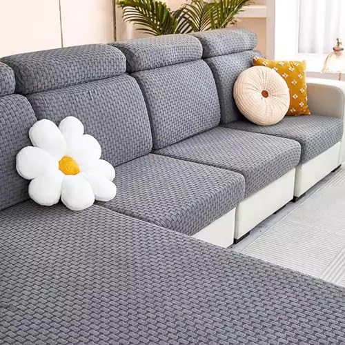 Sofa-Bezug Jacquard-Stoff Hohe Elastizität für L-Sofas Kombinierter Sofabezug Sofaschoner Bezug (Farbe : Dunkelgrau, Größe : 30-40cm x 60-80cm) von SOFA SUPPLIES