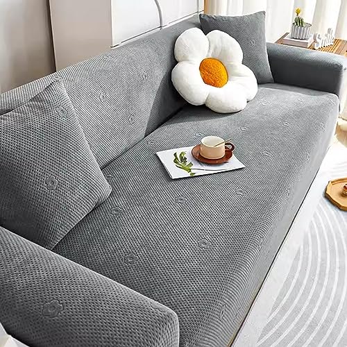 Sofaprotektoren Abdeckung wasserdicht verschleißfest Gekämmte Baumwolle Universal-Möbelschoner for Wohnzimmer mit 1 Kopfkissenbezug (Farbe : Dunkelgrau, Größe : 2-Sitzer) von SOFA SUPPLIES