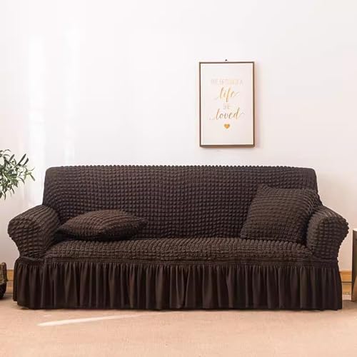 Sofaschoner Bezug Einzelsofa mit Armlehnen Geeignet for 2-Sitzer-Sofas mit Sockel Einfacher Sitz rutschfest Hochelastisch dehnbar Universal-Möbelschoner (Farbe : K01, Größe : 2-Sitzer) von SOFA SUPPLIES