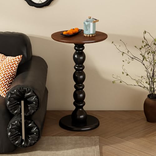 2er Set Couchtisch Rund aus Massivholz, Satztische mit 2-stufigem offenem Stauraum, 360° Gebogene Kante, Moderner Beistelltisc für Wohnzimmer, Schlafzimmer, Balkon(Walnut small) von SOFACHEN