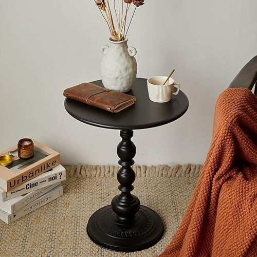 Beistelltisch Rund, Couchtisch Rund, Runder Tisch Als Ablagefläche, Wohnzimmertisch, Kleiner Tisch, Nachttisch, Geeignet Für Wohnzimmer, Schlafzimmer, Heimbüro(40x52cm)(Black,15.7x20.4"(40x52cm)) von SOFACHEN